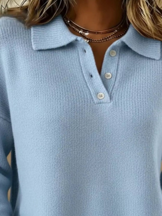 Jersey de hombros caídos con botones talla grande - Detalle botones