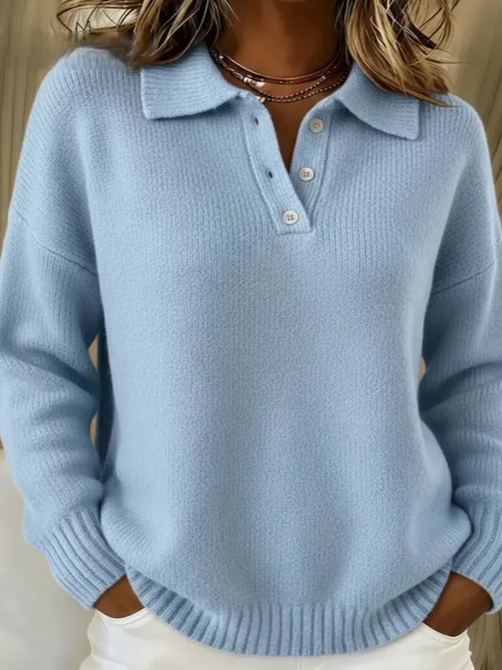 Jersey de hombros caídos con botones talla grande - Esencia Mujer