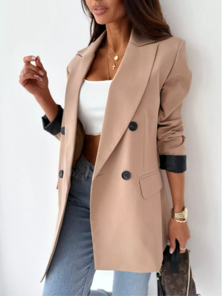 Blazer de cuello solapa manga larga - Look completo