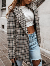 blazer doble botonadura pata de gallo mujer vista lateral