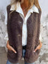 Chaleco Abrigo Sherpa con Botones Tallas Grandes - vista frontal