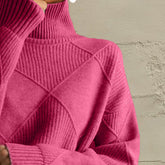 Jersey geometrico cuello alto detalle cuello - Esencia Mujer