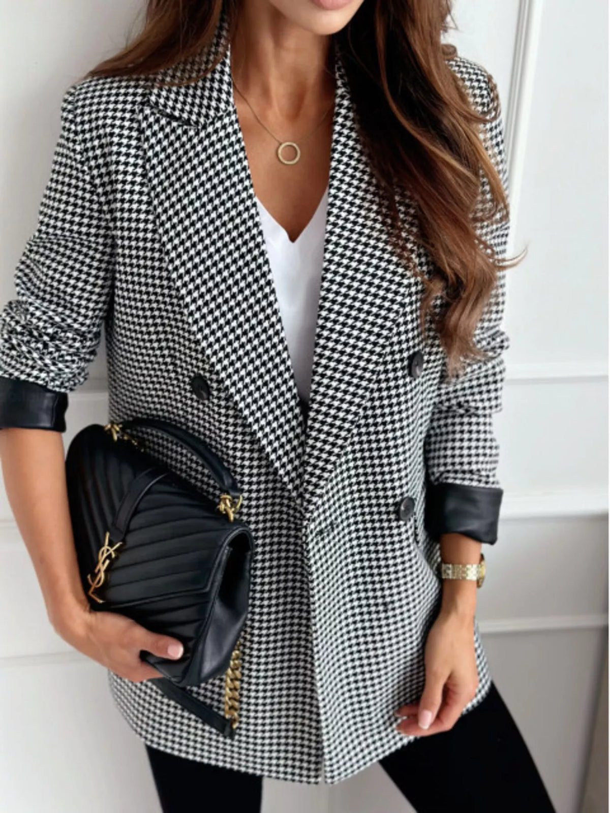 Blazer de cuello solapa manga larga - Look completo