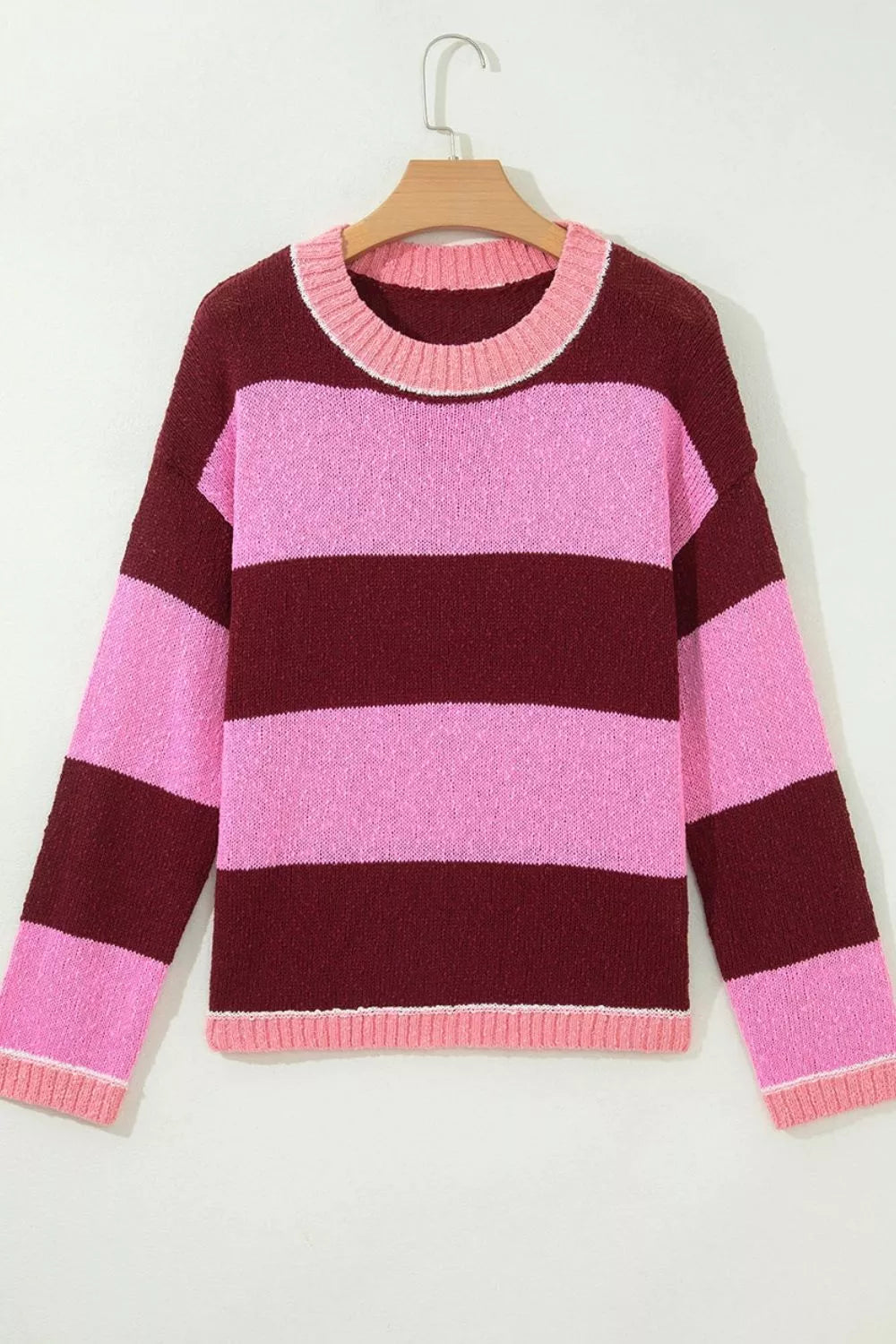 Jersey punto mujer manga larga rayas - detalle tejido punto - Esencia Mujer