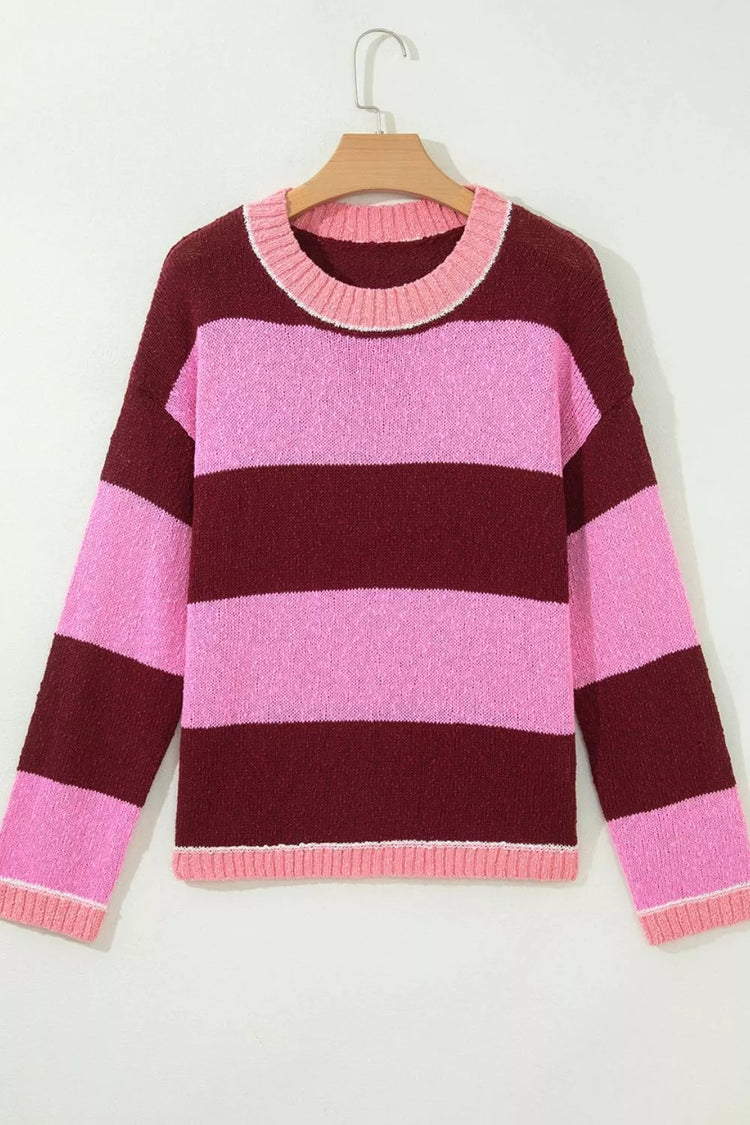 Jersey punto mujer manga larga rayas - detalle tejido punto - Esencia Mujer