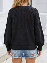 Jersey de cuello redondo con punto trenzado - Vista trasera