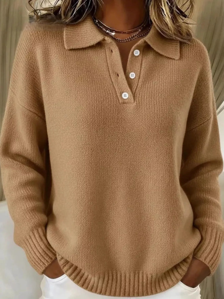 Jersey de hombros caídos con botones talla grande - Vista frontal
