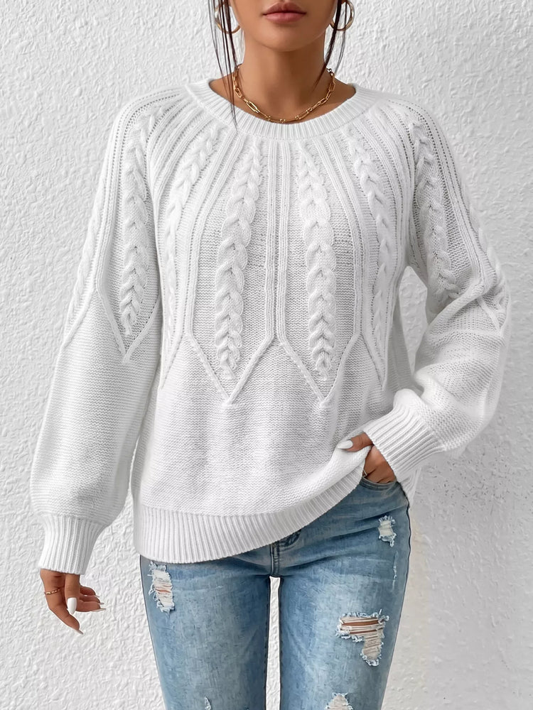 Jersey de cuello redondo con punto trenzado - Look completo