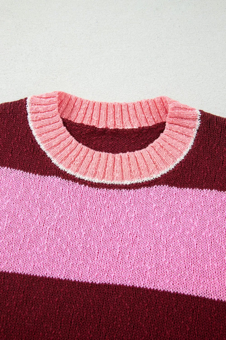 Look con jersey punto mujer manga larga rayas y vaqueros - Esencia Mujer