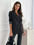 Blazer de cuello solapa manga larga - Look completo