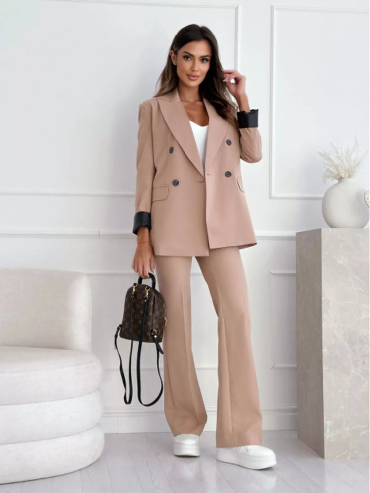 Blazer de cuello solapa manga larga - Look completo