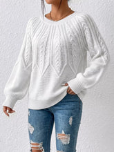 Jersey de cuello redondo con punto trenzado - Vista lateral derecha