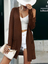 	Cardigan de punto trenzado abierto mujer - Vista frontal