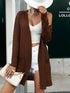 	Cardigan de punto trenzado abierto mujer - Vista frontal