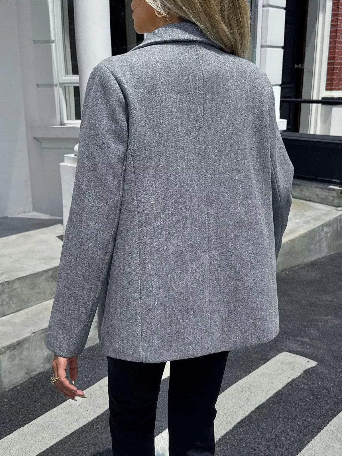 Blazer de cuello solapa con botones - Vista trasera