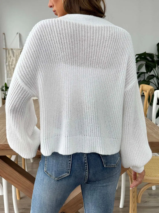 Cardigan manga larga botones mujer - Vista trasera