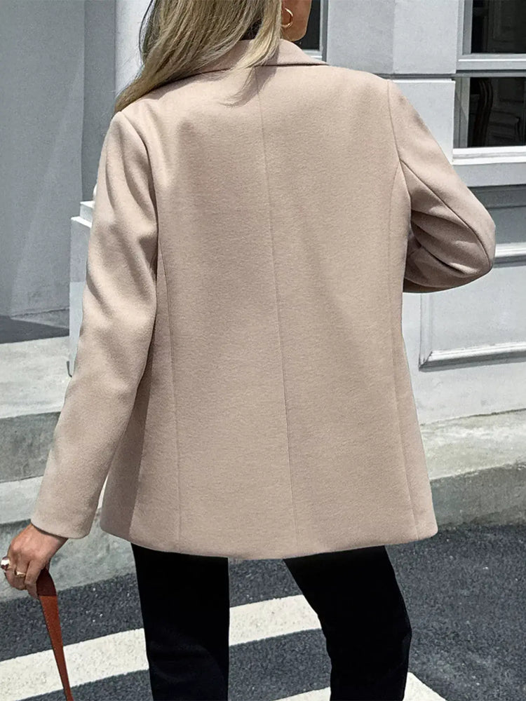 Blazer de cuello solapa con botones - Vista trasera