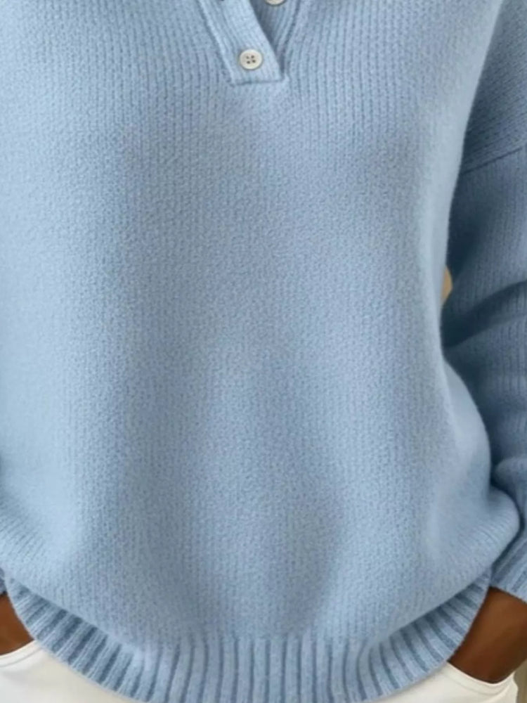 Jersey de hombros caídos con botones talla grande - Vista frontal