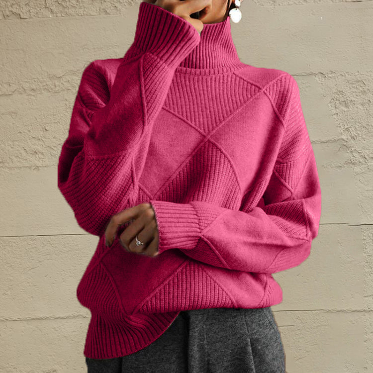 Jersey geometrico cuello alto mujer - Esencia Mujer