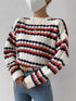 Jersey de punto cuello redondo con estampado de rayas - Vista frontal