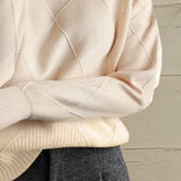 Jersey geometrico cuello alto detalle cuello - Esencia Mujer