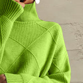 Jersey geometrico cuello alto detalle cuello - Esencia Mujer