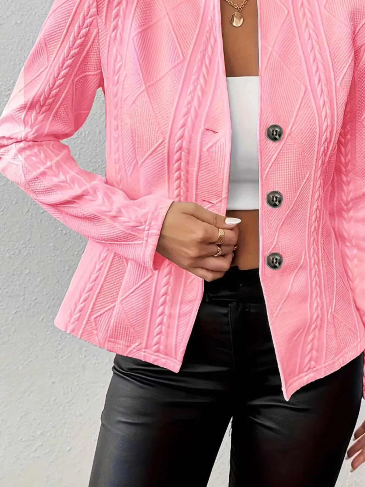 blazer de punto con botones mujer vista frontal