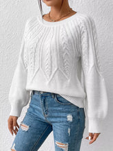 Jersey de cuello redondo con punto trenzado - Vista lateral derecha