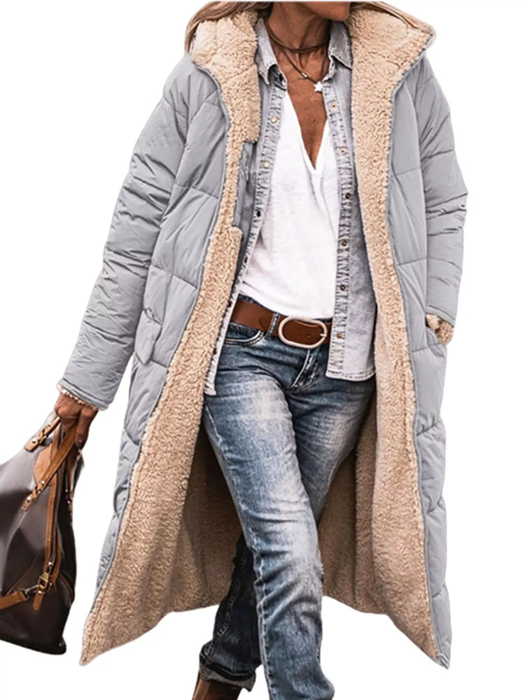 Abrigo Largo con Capucha Sherpa Tallas Grandes - vista frontal
