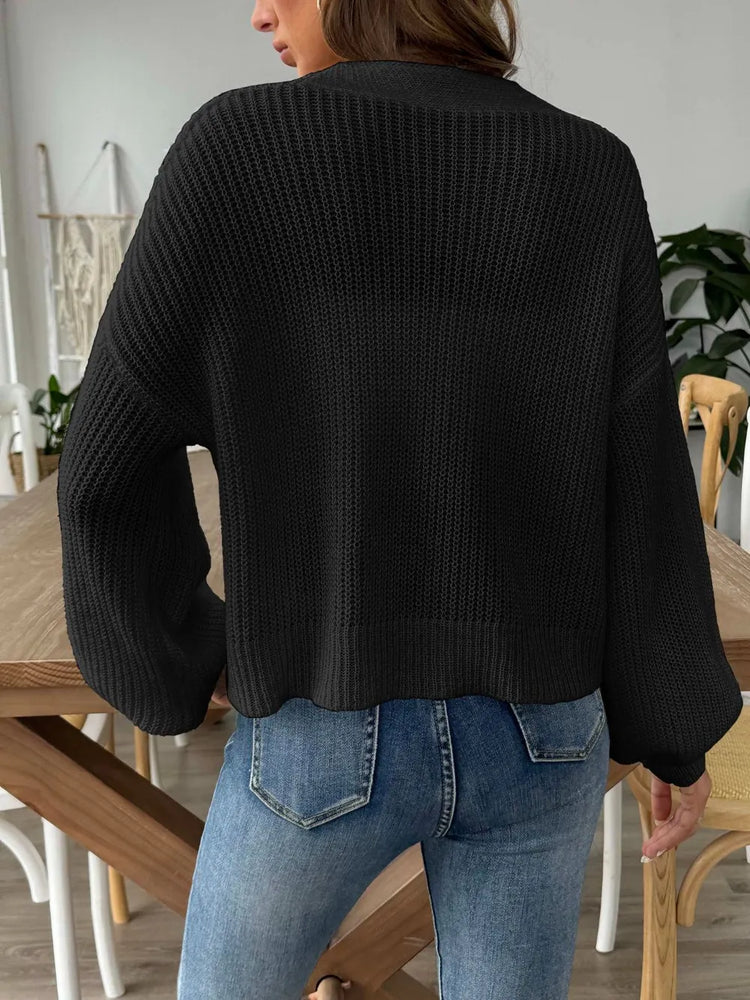 Cardigan manga larga botones mujer - Detalle manga