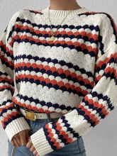 Jersey de punto rayas cuello redondo - Esencia Mujer
