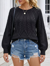 Jersey de cuello redondo con punto trenzado - Look completo
