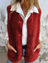 Chaleco Abrigo Sherpa con Botones Tallas Grandes - vista frontal