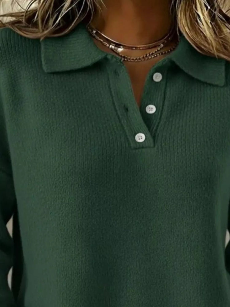 Jersey de hombros caídos con botones talla grande - Detalle botones