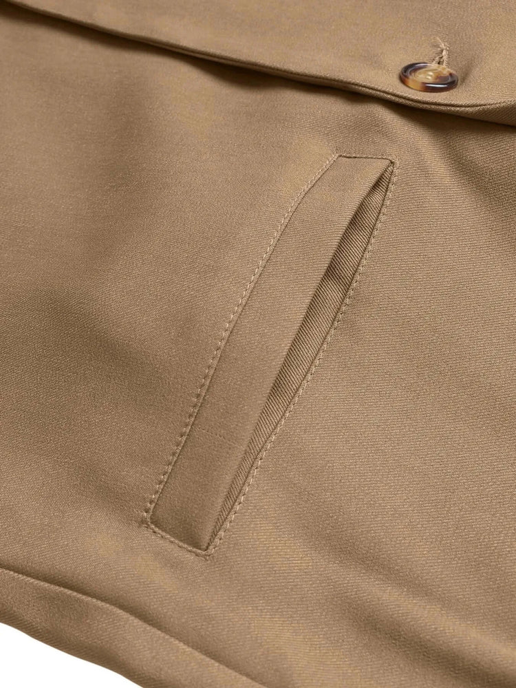 Blazer de cuello solapa con puños de leopardo manga larga - Vista trasera
