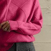 Jersey geometrico cuello alto detalle estampado - Esencia Mujer