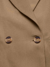 Blazer de cuello solapa con puños de leopardo manga larga - Detalle botones