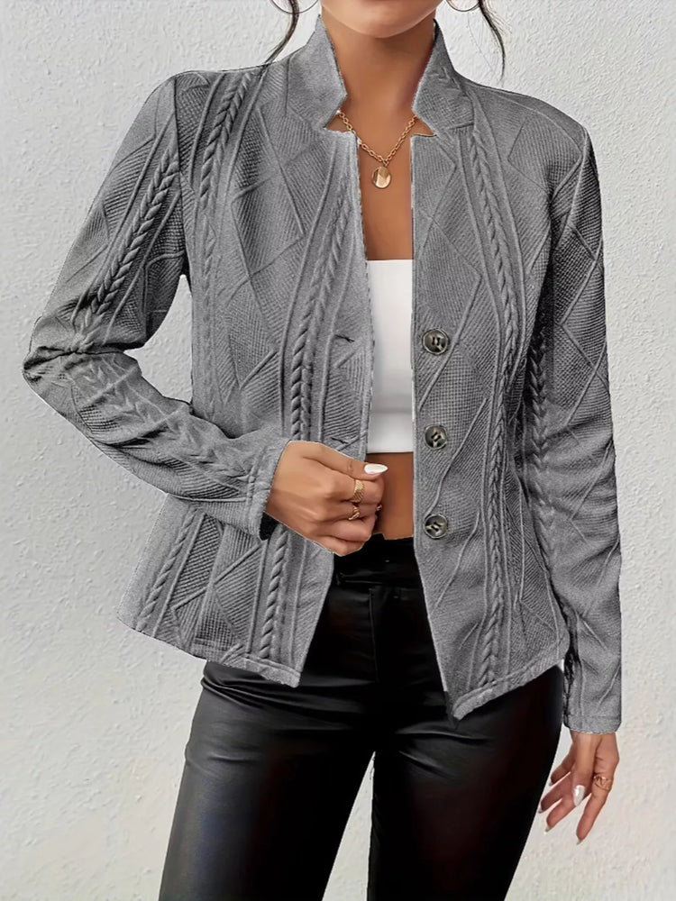 blazer de punto con botones mujer look completo