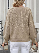Jersey de cuello redondo con punto trenzado - Vista trasera