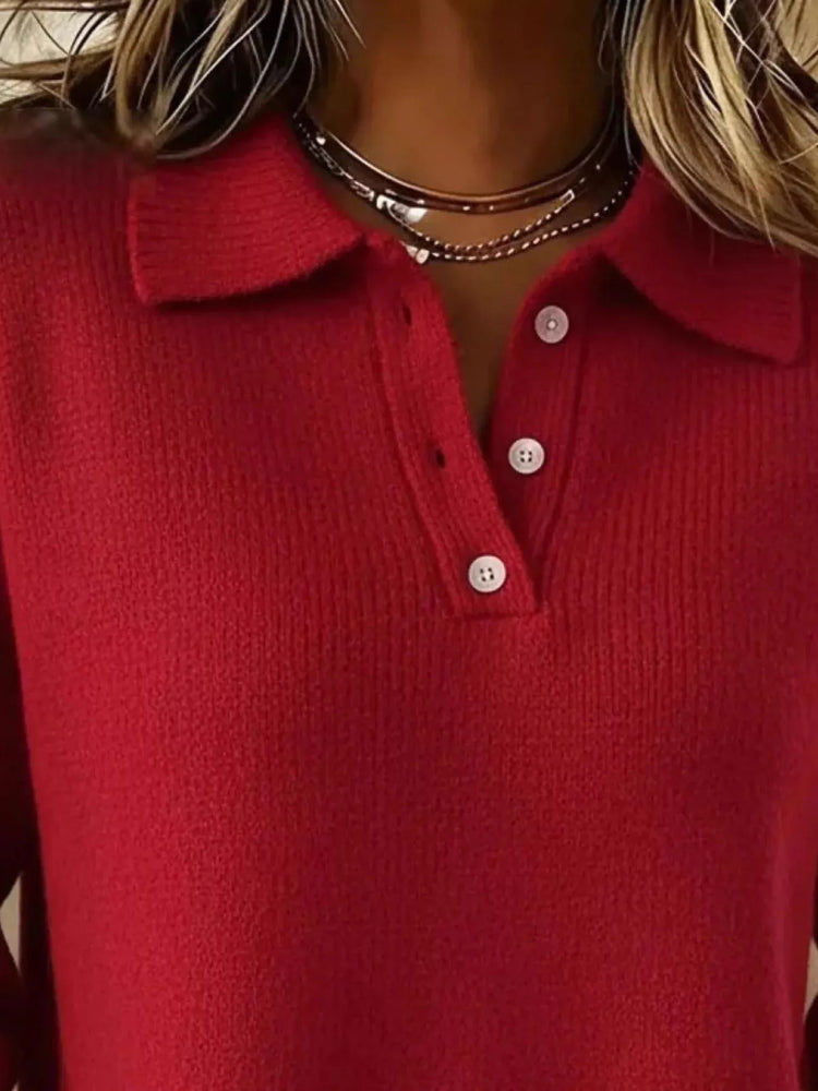 Jersey de hombros caídos con botones talla grande - Detalle botones