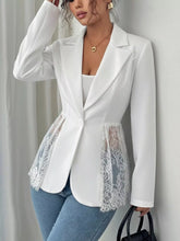 blazer un botón detalle encaje mujer vista frontal