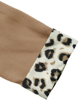Blazer de cuello solapa con puños de leopardo manga larga - Detalle manga