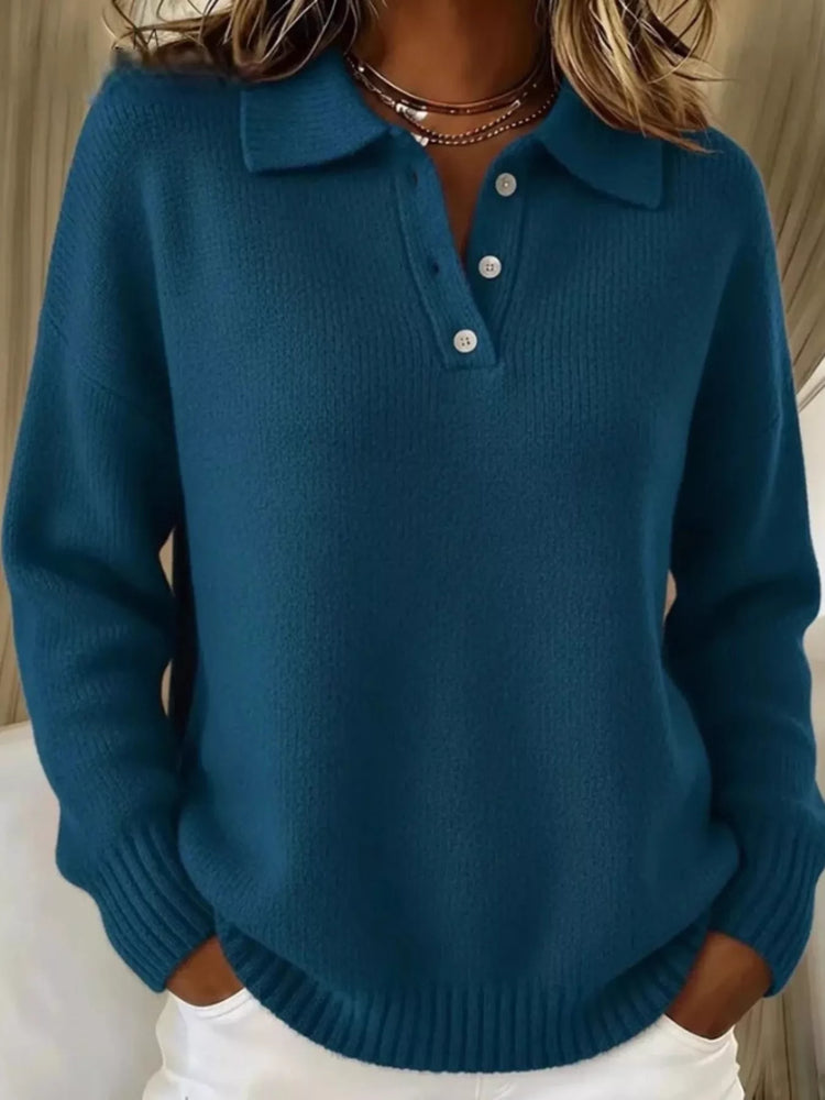 Jersey de hombros caídos con botones talla grande - Vista frontal