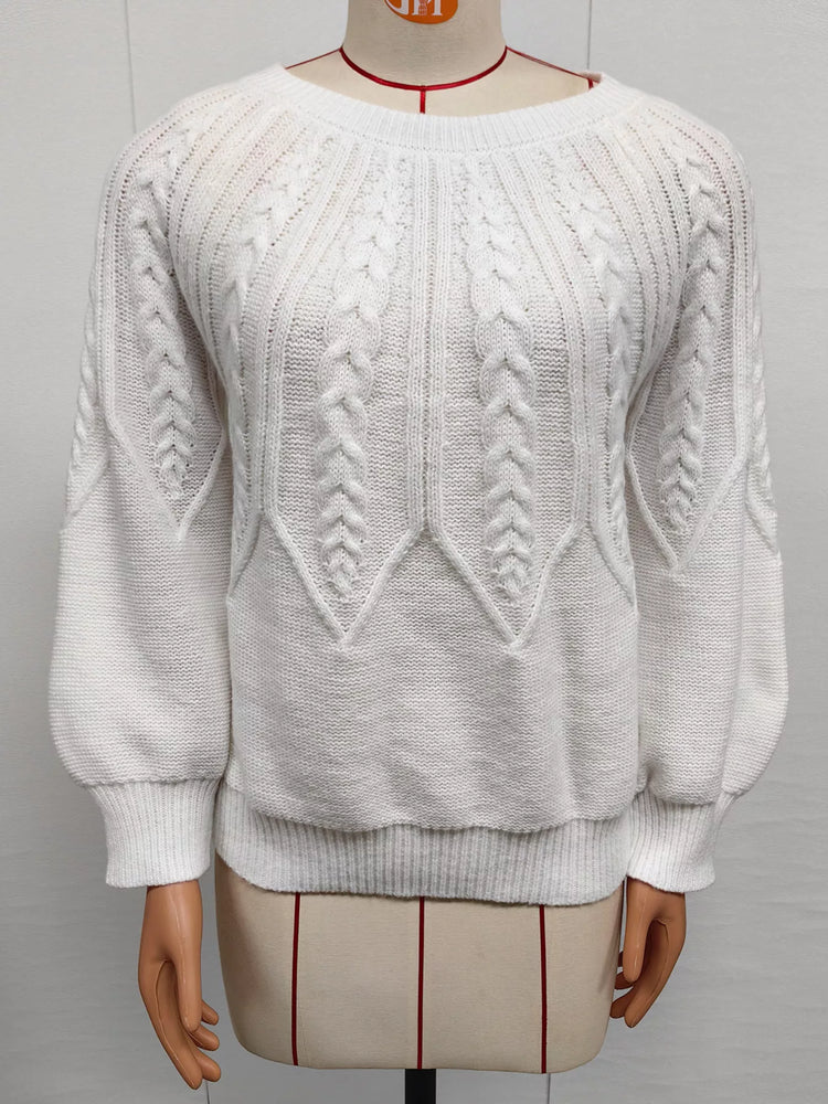 Jersey de cuello redondo con punto trenzado 