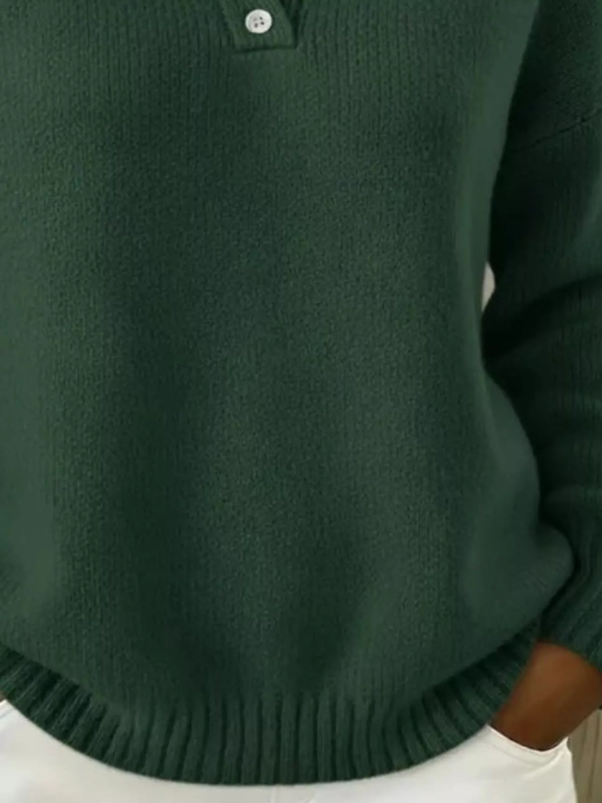 Jersey de hombros caídos con botones talla grande - Vista frontal