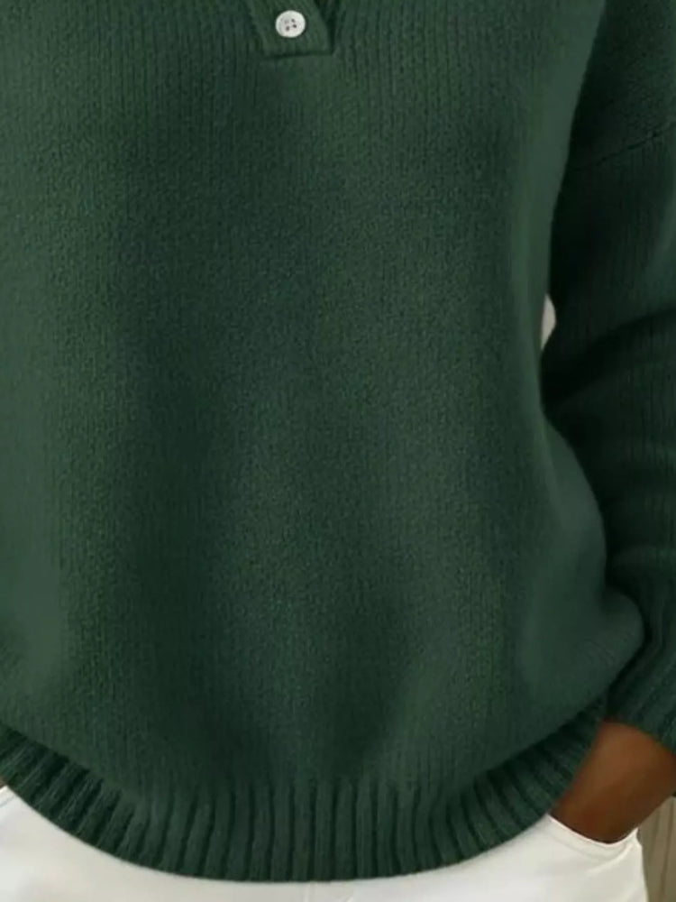 Jersey de hombros caídos con botones talla grande - Vista frontal
