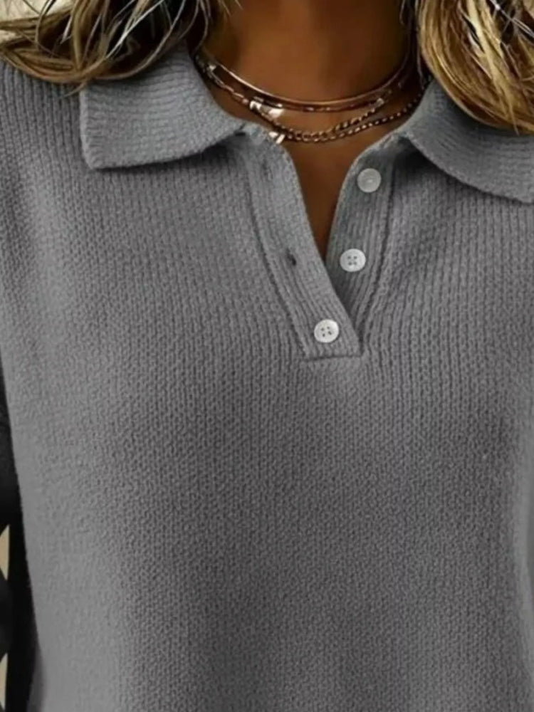 Jersey de hombros caídos con botones talla grande - Detalle botones