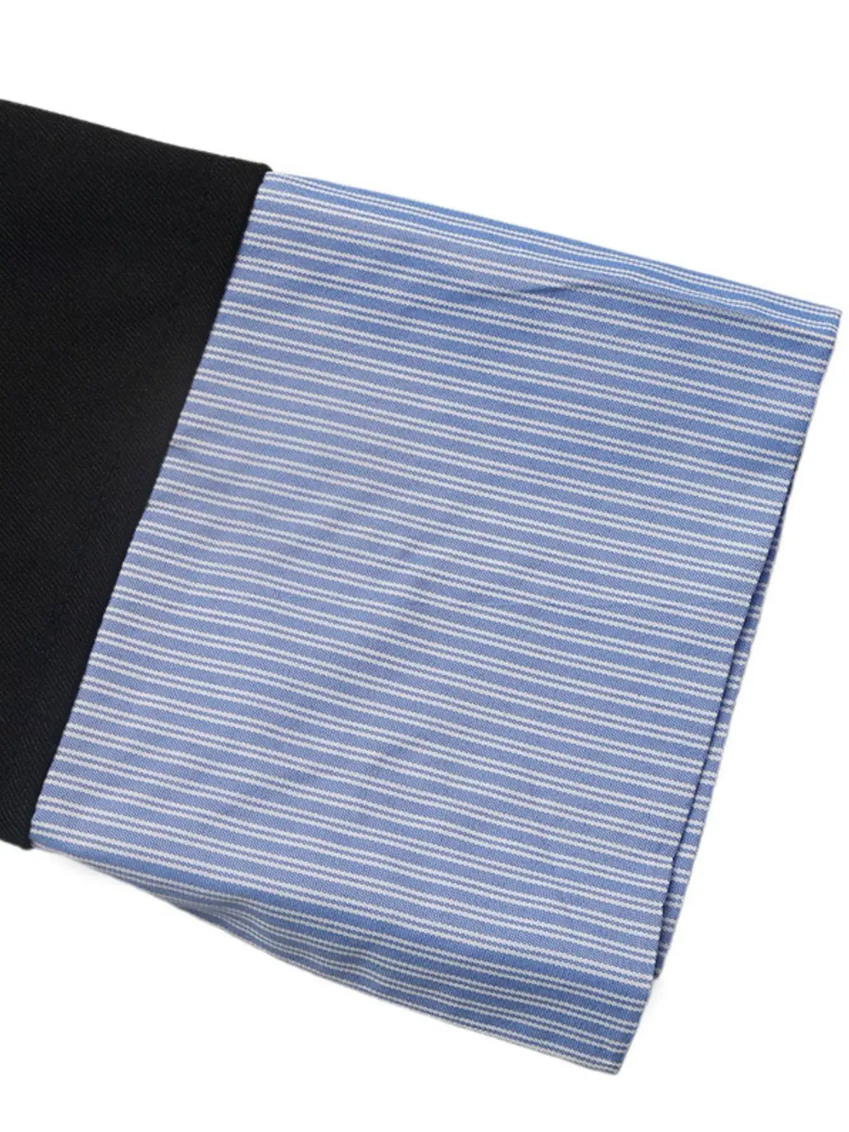 Blazer de cuello a rayas manga larga efecto dos piezas - Detalle manga