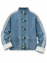 Chaqueta Vaquera Cuello Mao Botones Estilo Chino - vista frontal