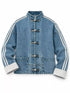 Chaqueta Vaquera Cuello Mao Botones Estilo Chino - vista frontal